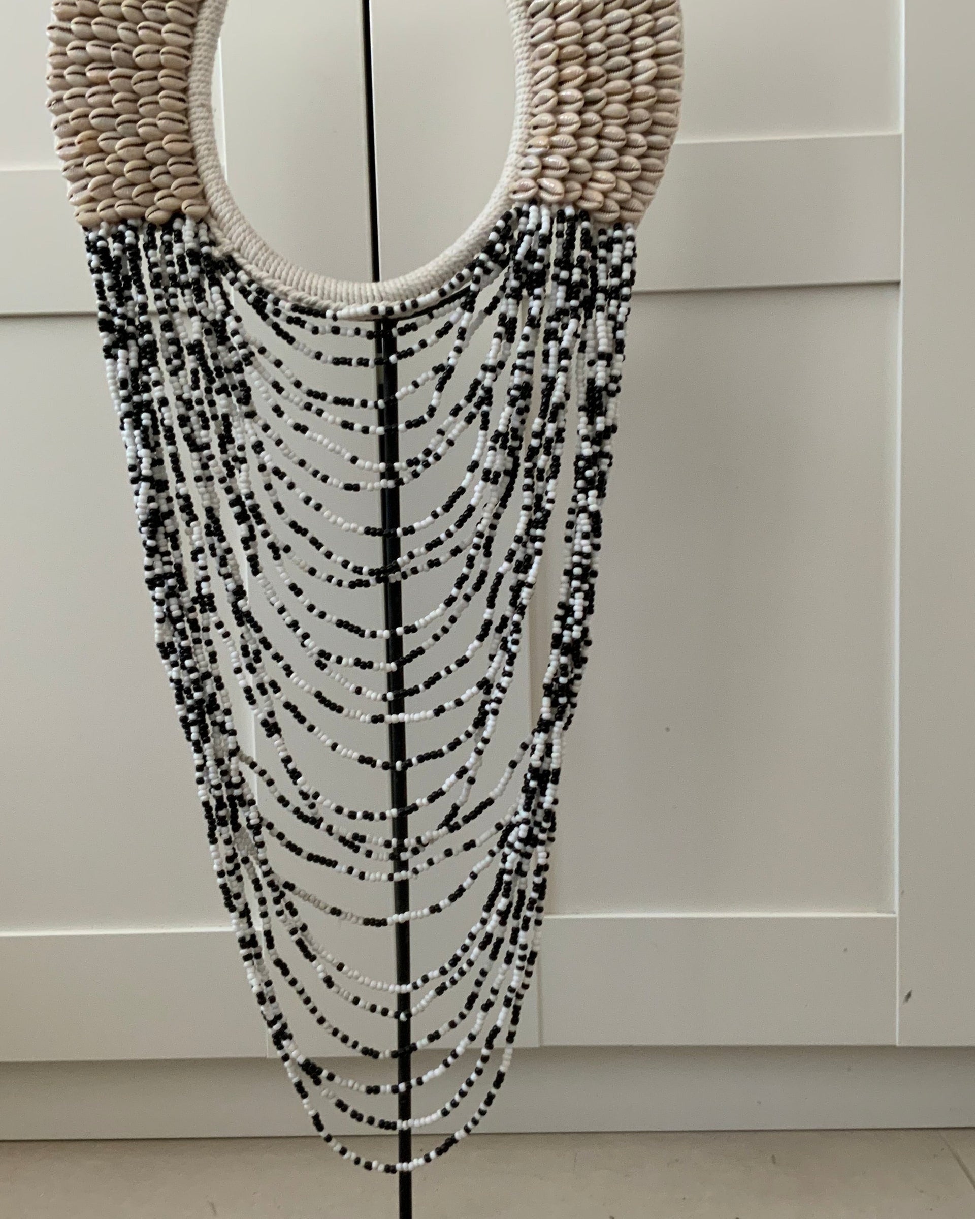 Artisan Beaded Shell Necklace Decor