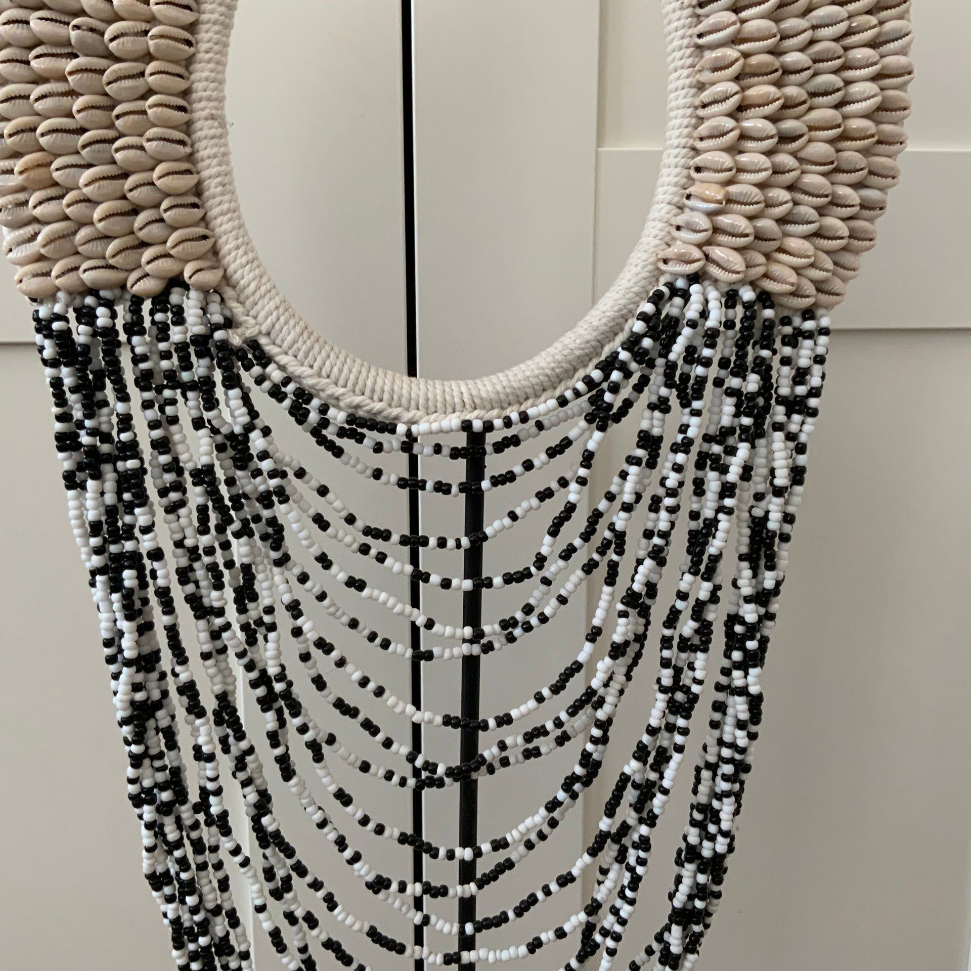 Artisan Beaded Shell Necklace Decor