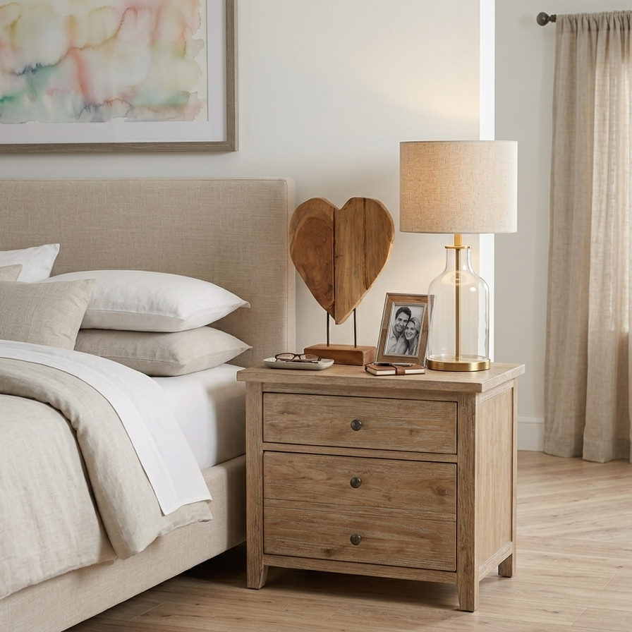 Handcrafted Reclaimed Wood Heart Sculpture on Stand – Rustic Teak Driftwood Decor