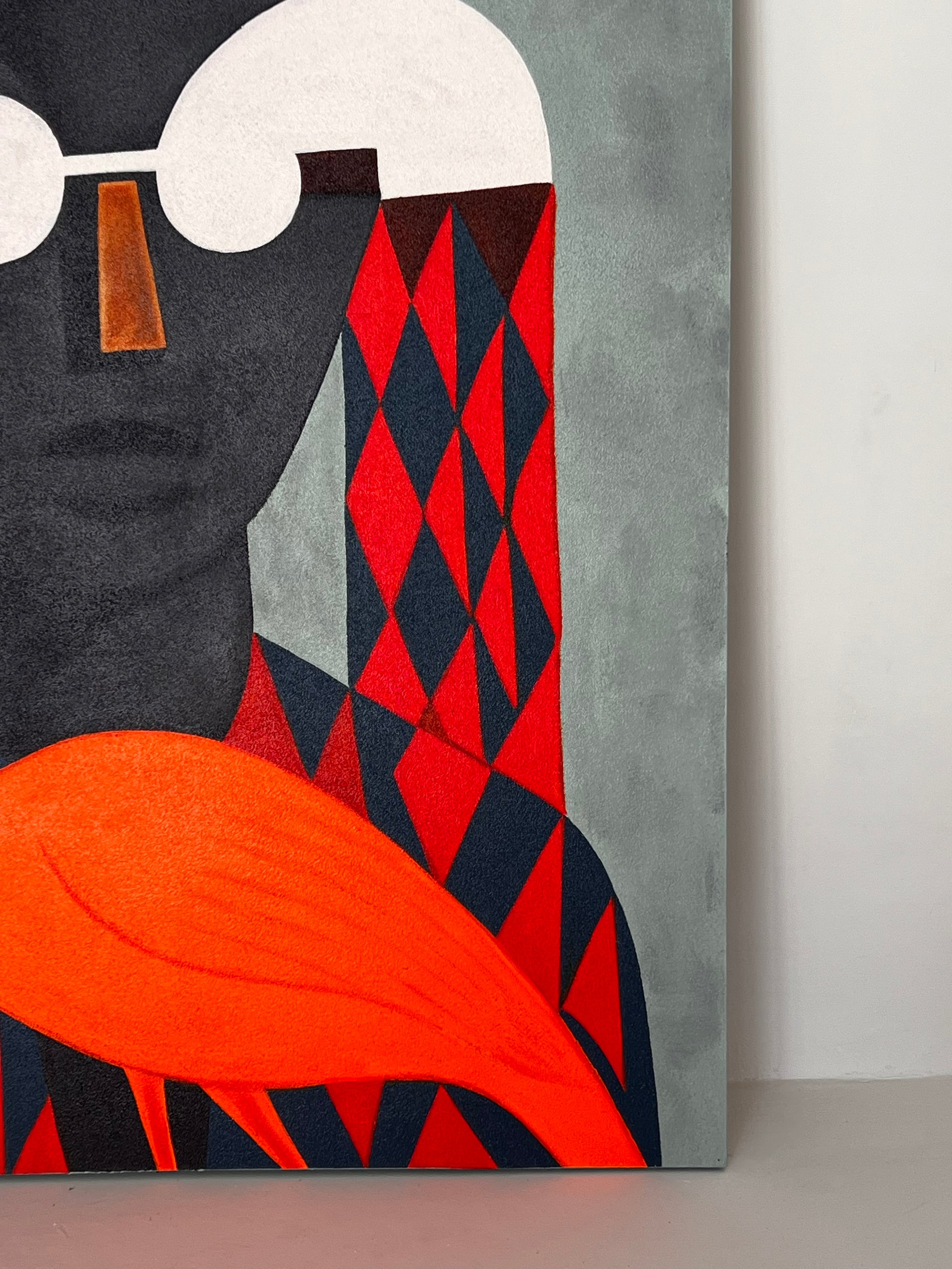 Obsidian & Ochre: The Silent Watcher| 140x100 Painting