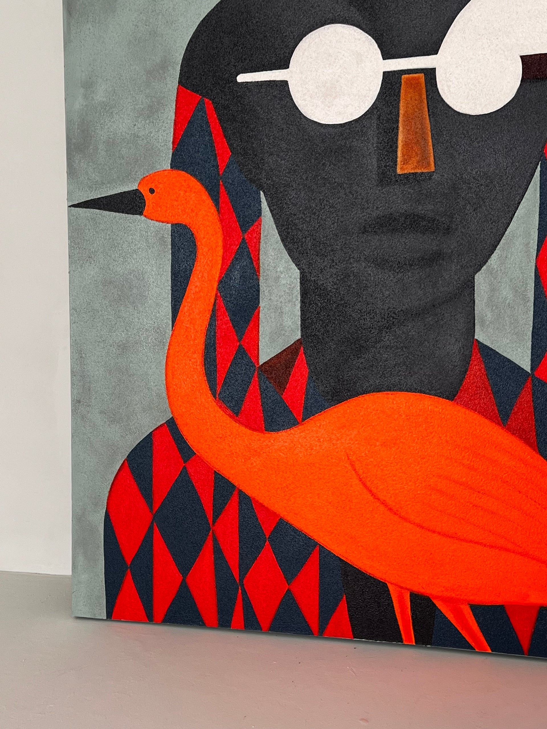 Obsidian & Ochre: The Silent Watcher| 140x100 Painting
