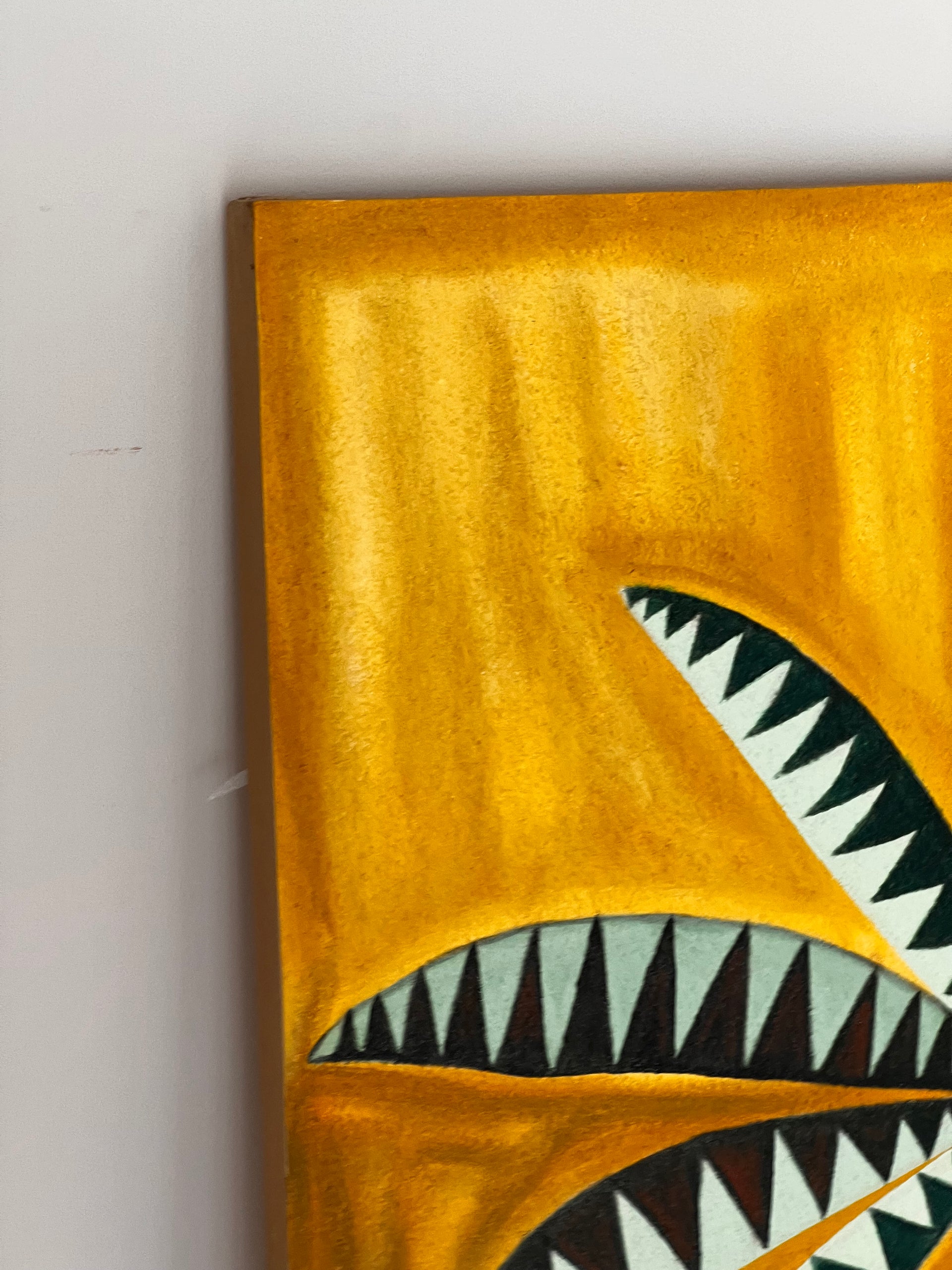 Solaris Palms: 110x70 Abstract Hand-Painted Ochre Canvas