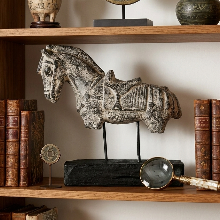 Tang Dynasty Terracota Tomb Guardian Horse Sculpture