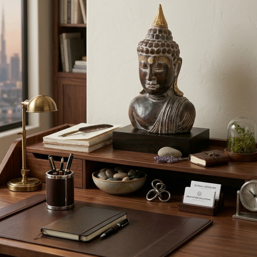 Golden Buddha Serenity Bust Statue-Zen Meditation Home Decor