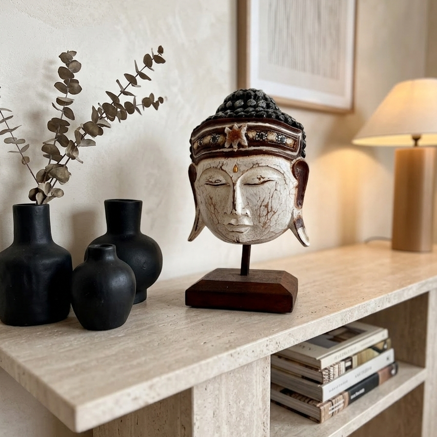 The Tranquil travertine- Siddhartha Bust