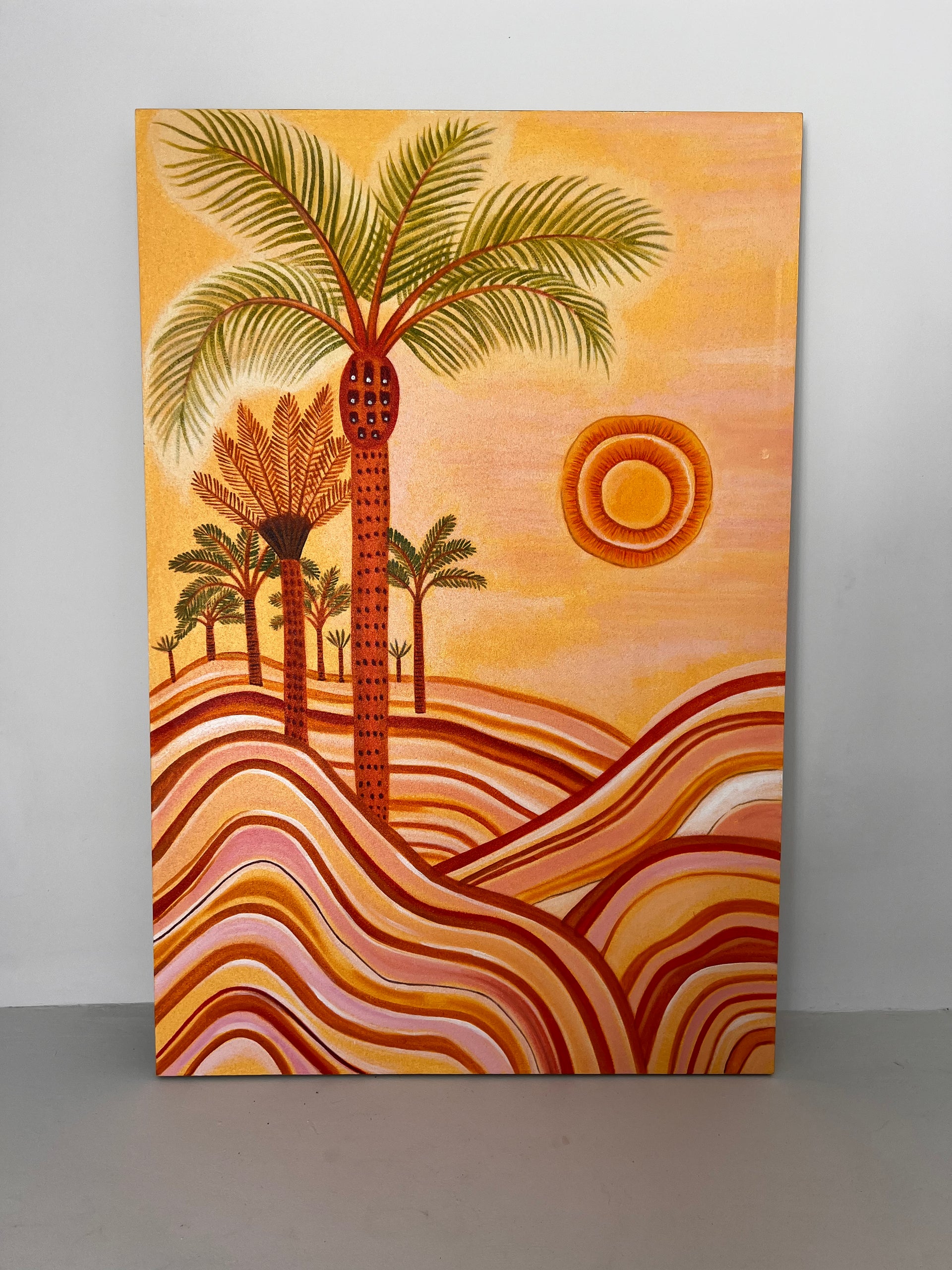 Saffron Dunes and Sun | 120 x 75 Painting