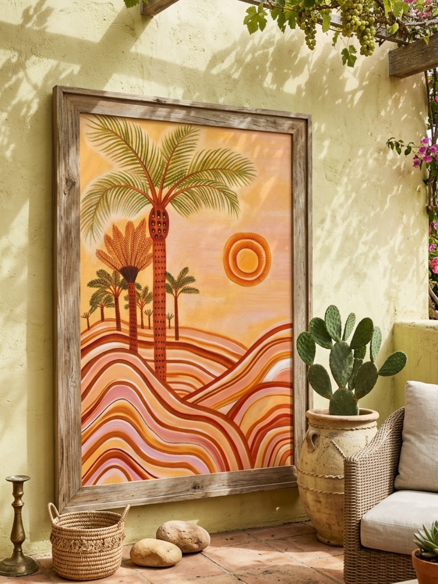 Saffron Dunes and Sun | 120 x 75 Painting