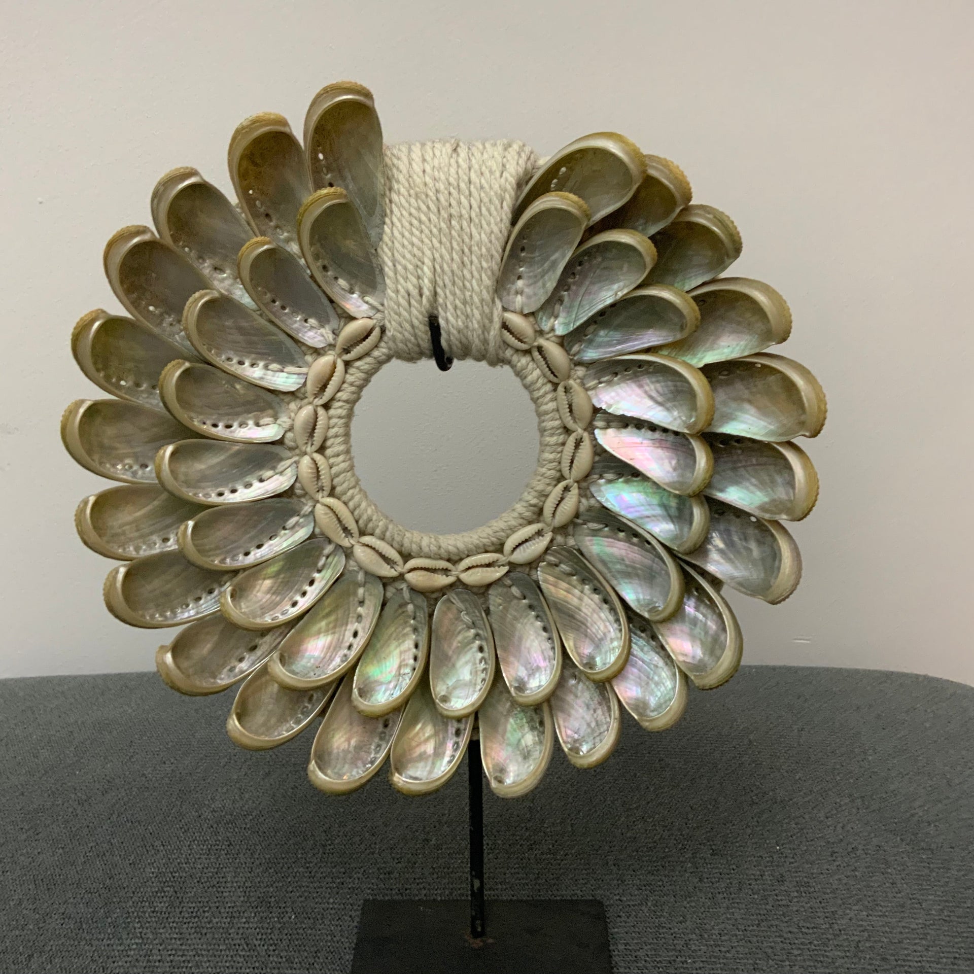 The Iridescent Halo Abalone Sculpture on Stand