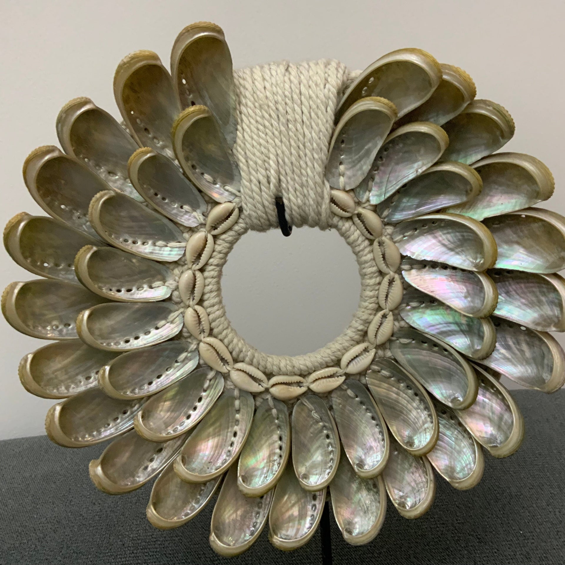 The Iridescent Halo Abalone Sculpture on Stand