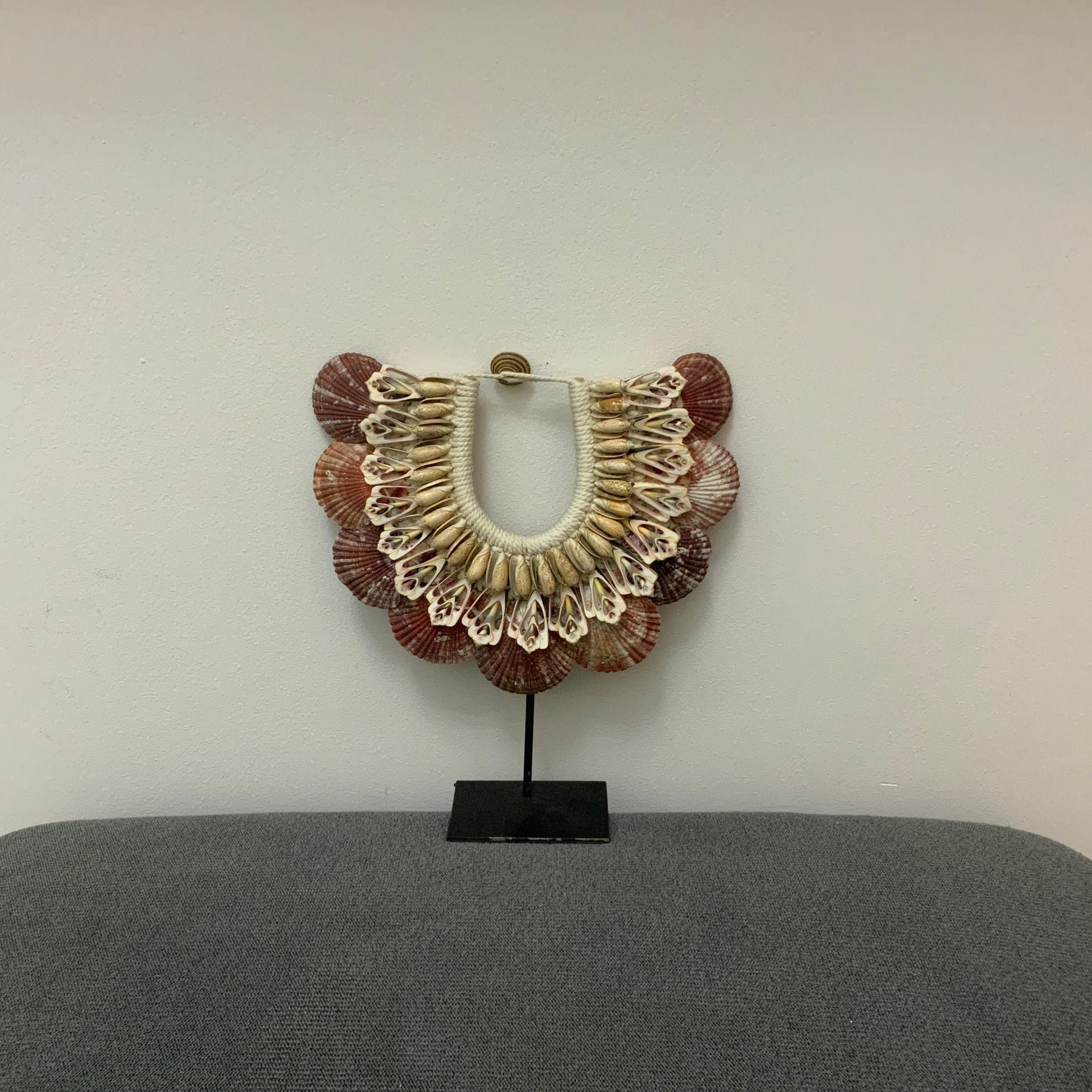 The Crimson Tide Scallop Statement Necklace on Stand