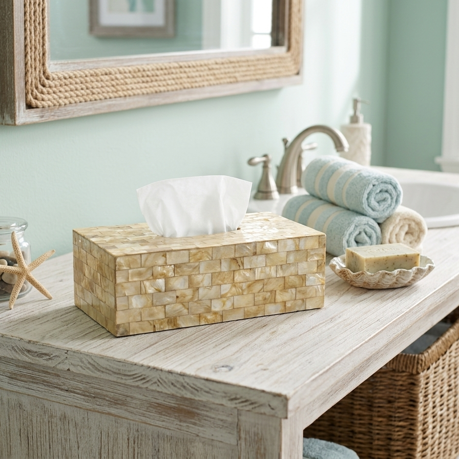 The Aurora Mother of Pearl Tissue Box Cover