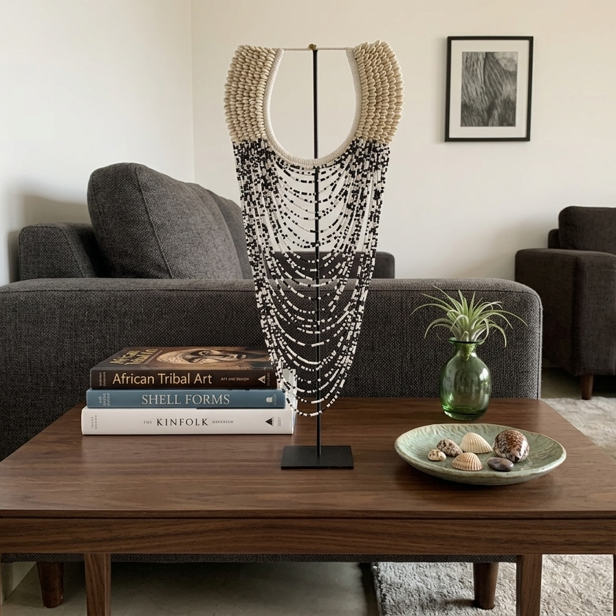 Artisan Beaded Shell Necklace Decor