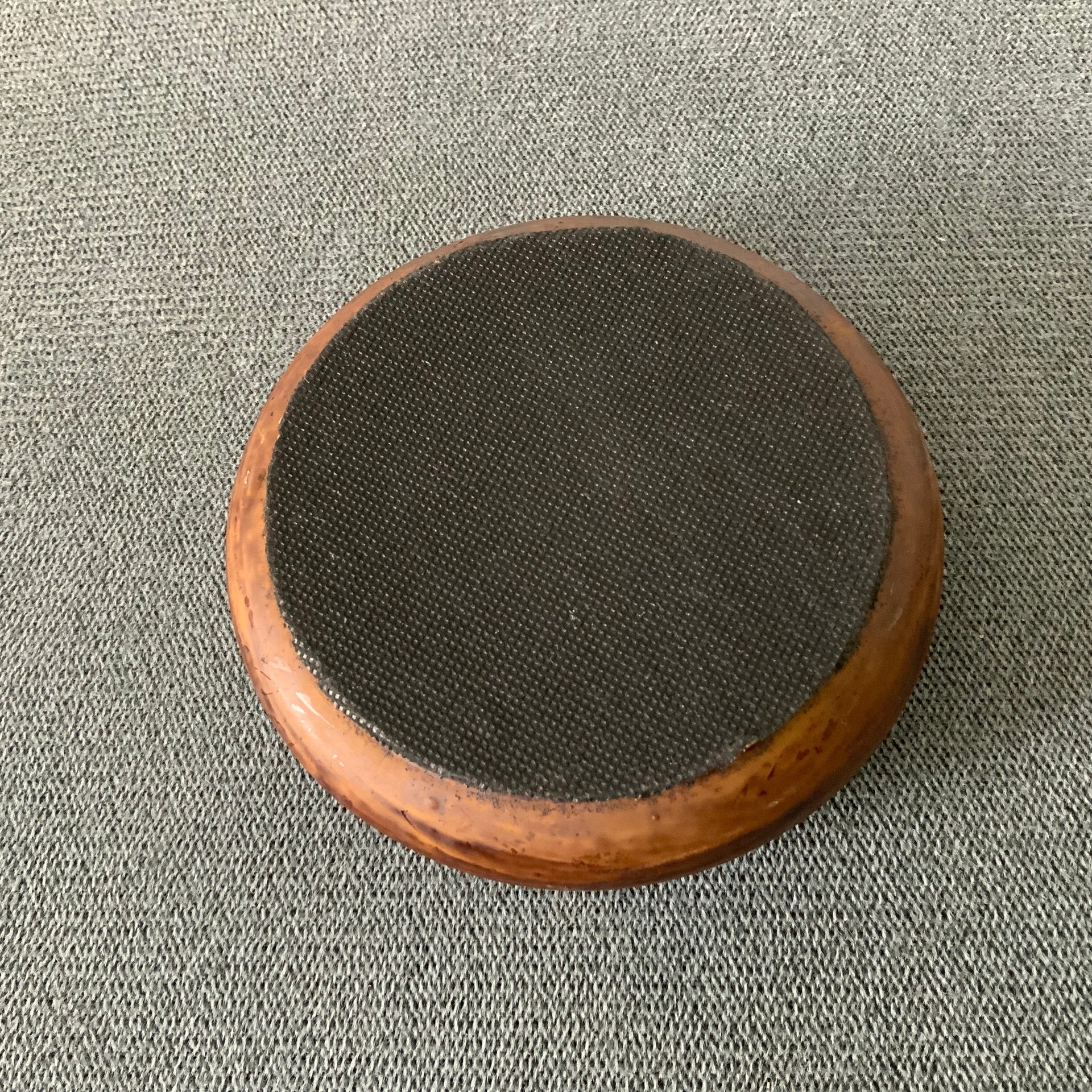 Vintage Mid-Century Modern Teak & Cast Aluminum Grid Ashtray