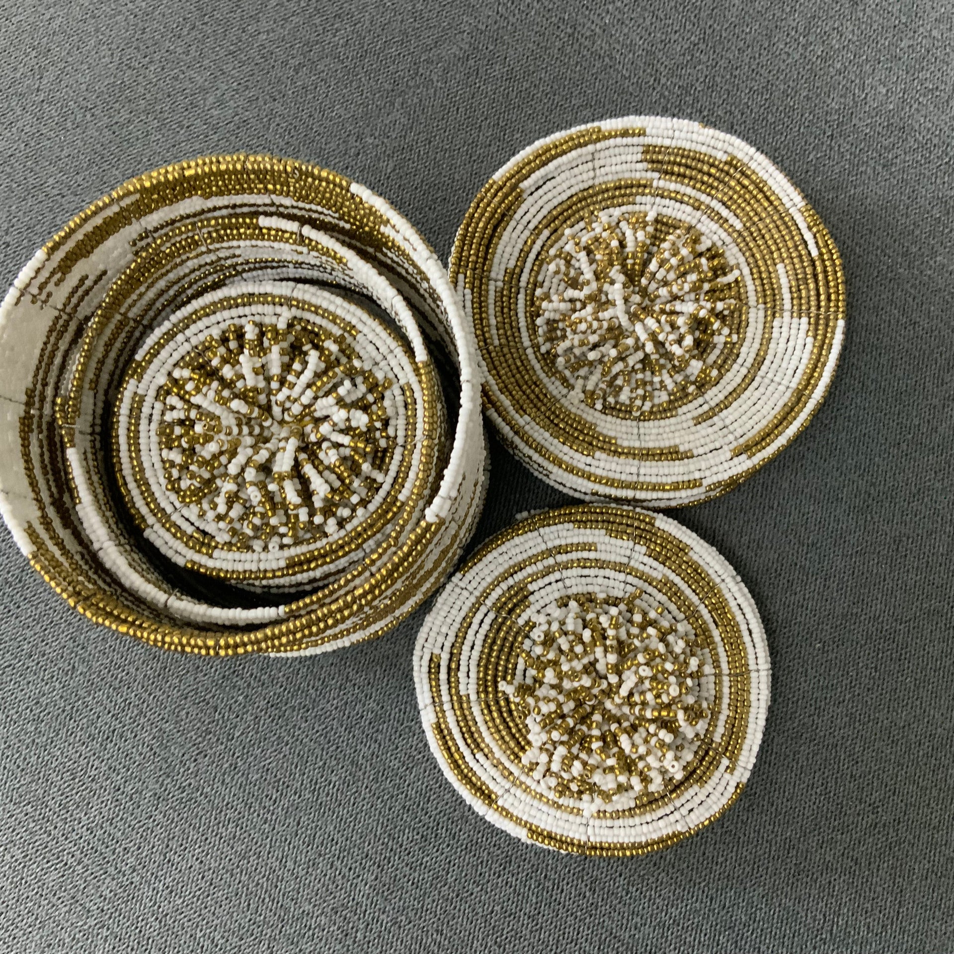Handcrafted Nesting Beaded Keepsake Canisters – Set of 3