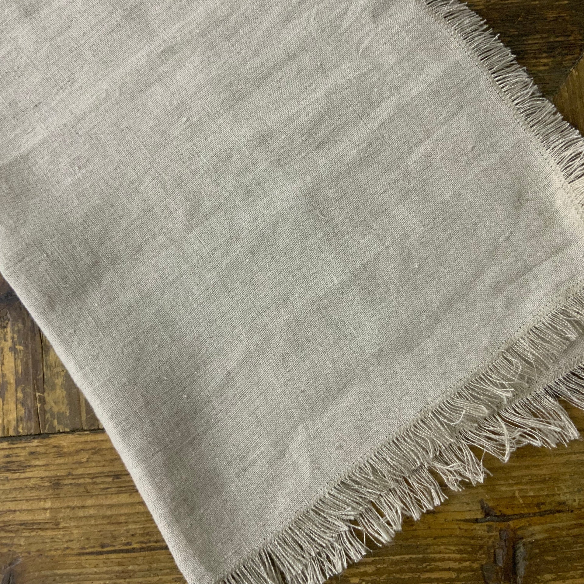 Linen Fringe Table Napkin in Natural Oatmeal | Set of 6