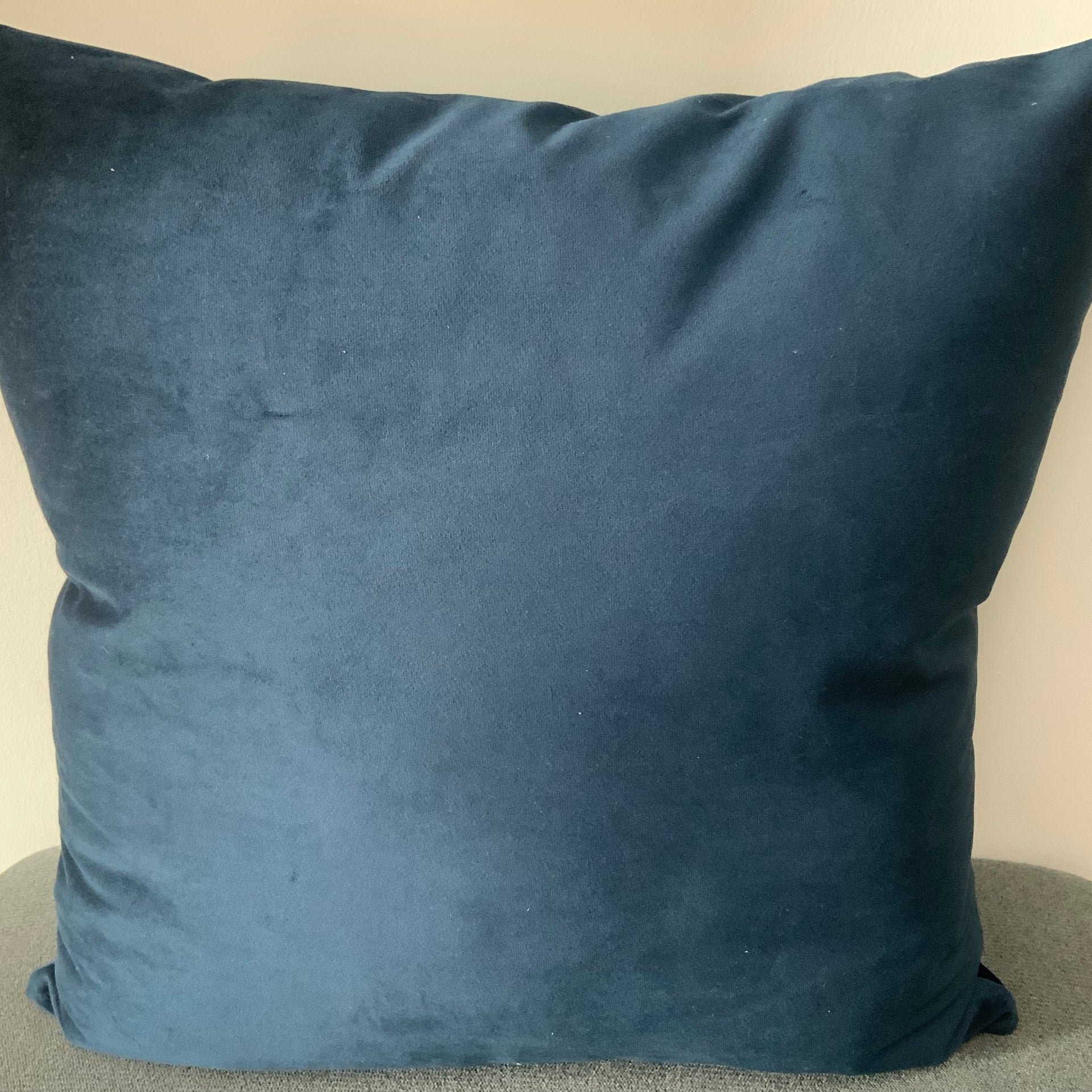Hamsa Hand Sequin Velvet Cushion Cover – Midnight Blue & Multi-Color