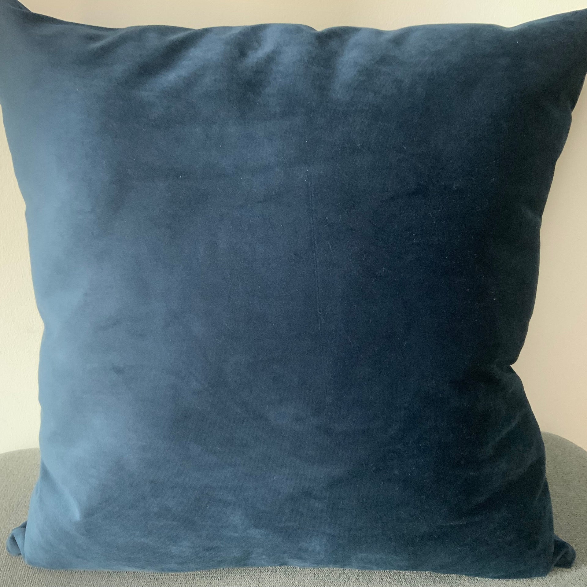 Silver Crystal Hamsa Velvet Cushion Cover – Midnight Blue