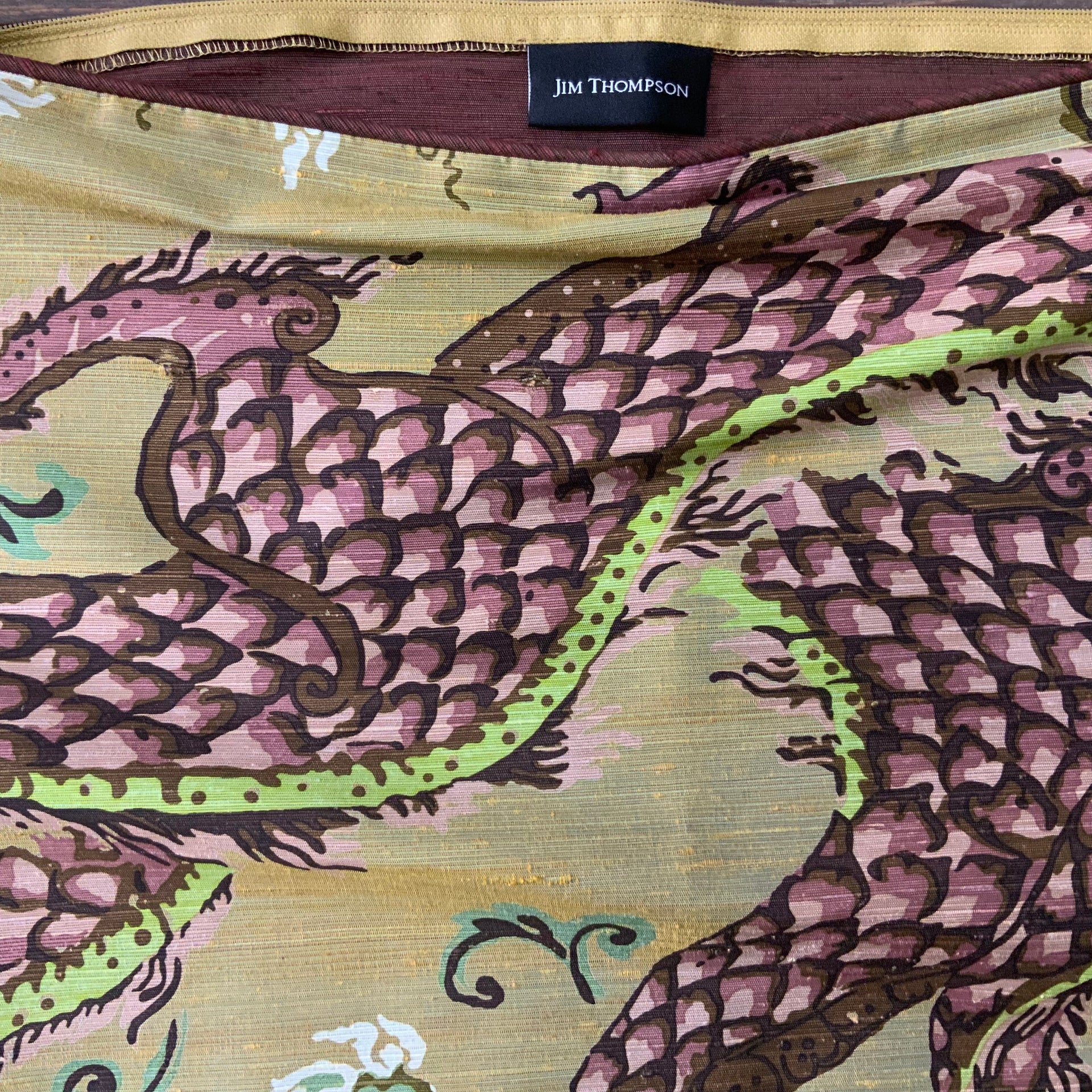 Mystic Serpentine Dragon Silk-Style Throw Pillow Cover