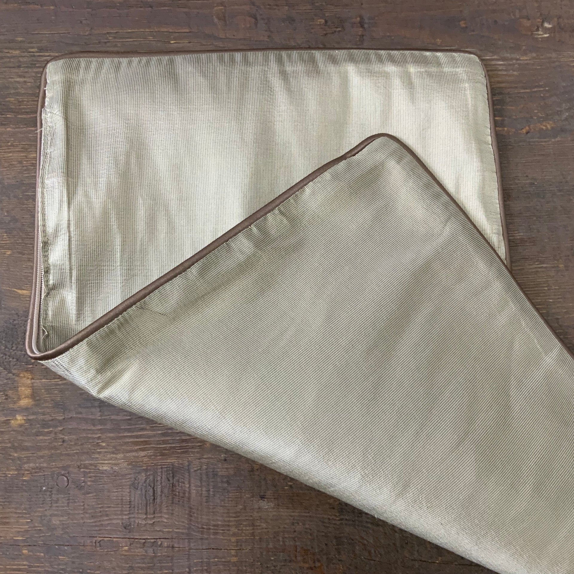Luminous Champagne Gold Lumbar Pillow Cover with Contrast Piping
