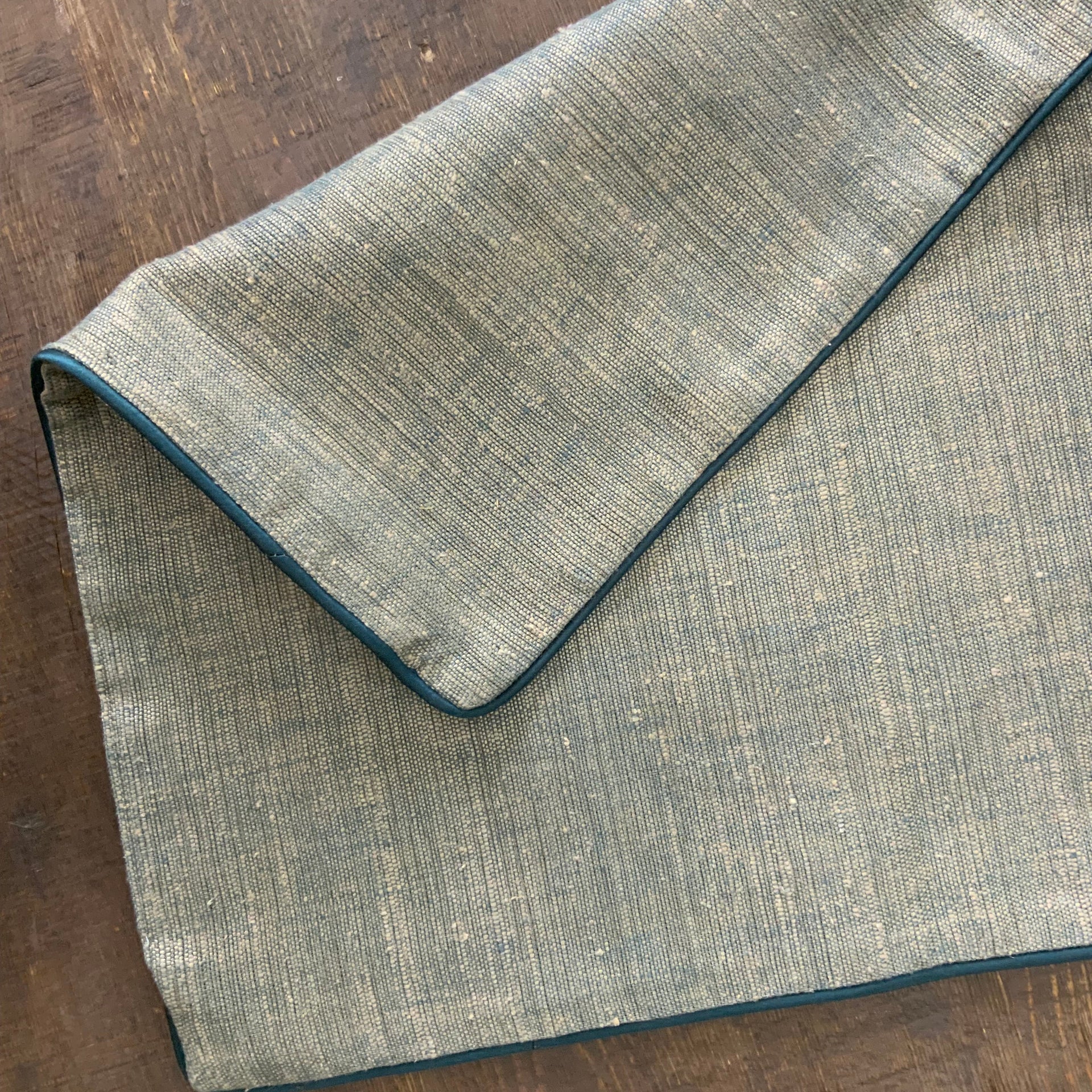 Hand-Textured Raw Silk Cushion Cover in Sage Mist