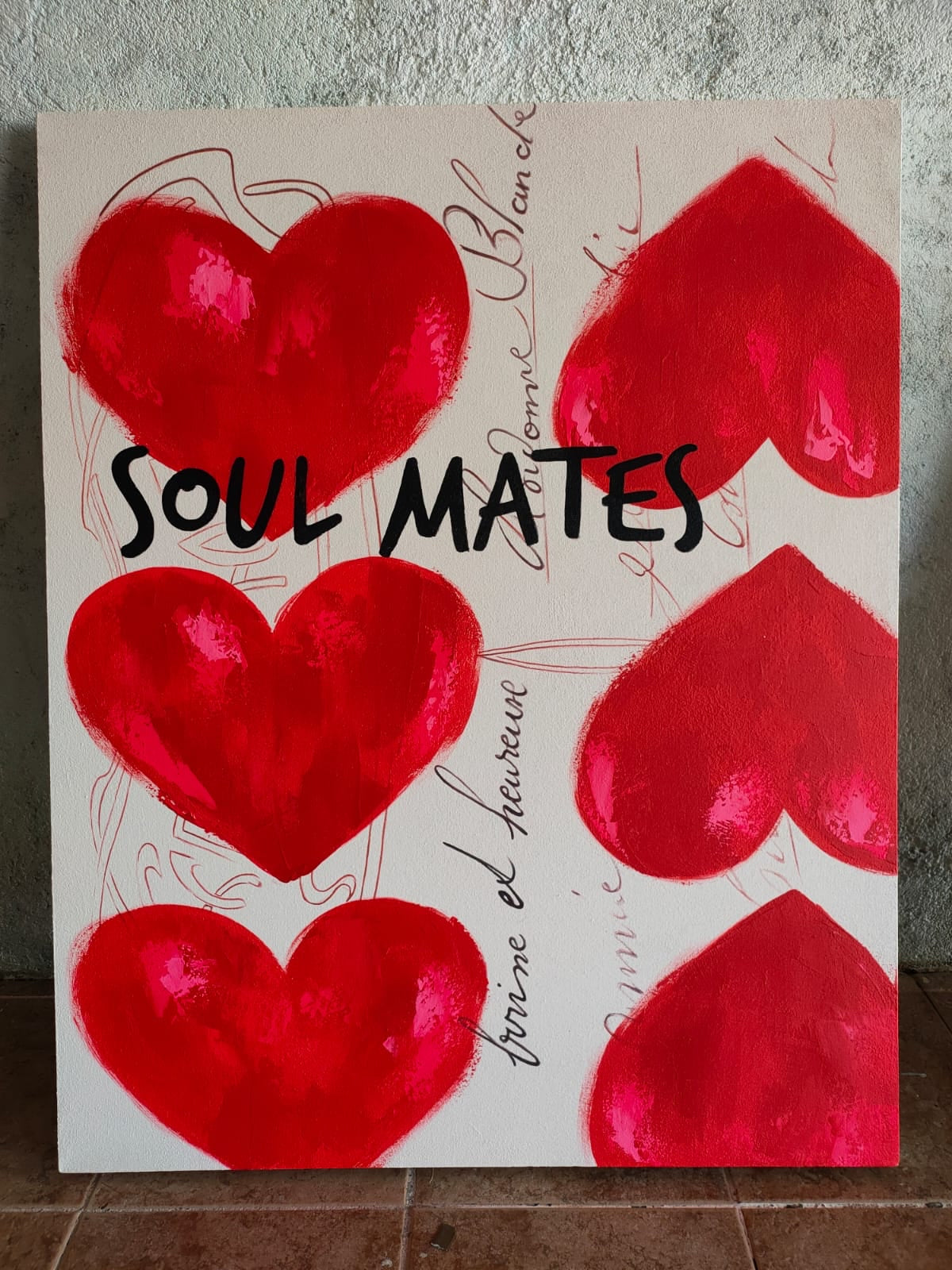 Soul Mates Mixed Media Heart Painting