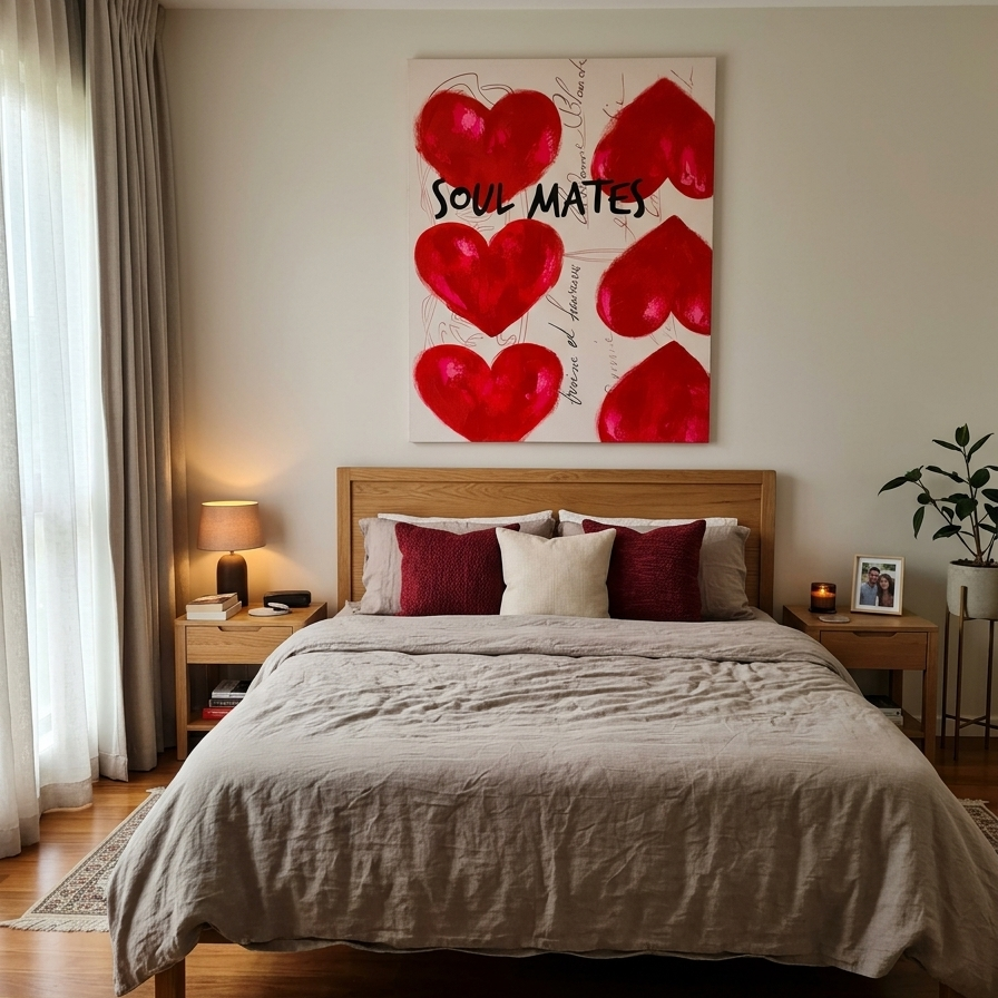 Soul Mates Mixed Media Heart Painting