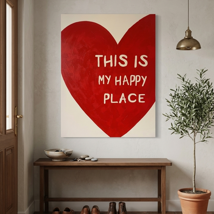 This Is My Happy Place Typography Painting