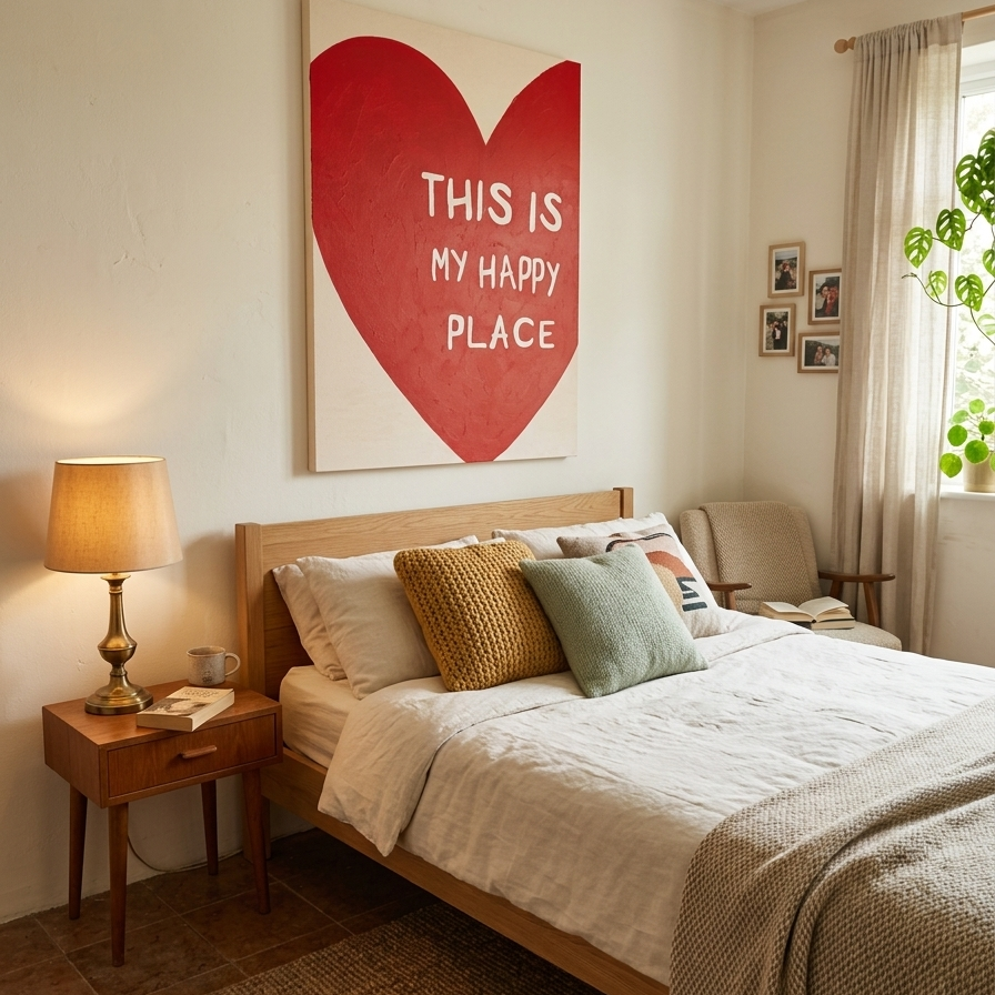 This Is My Happy Place Typography Painting