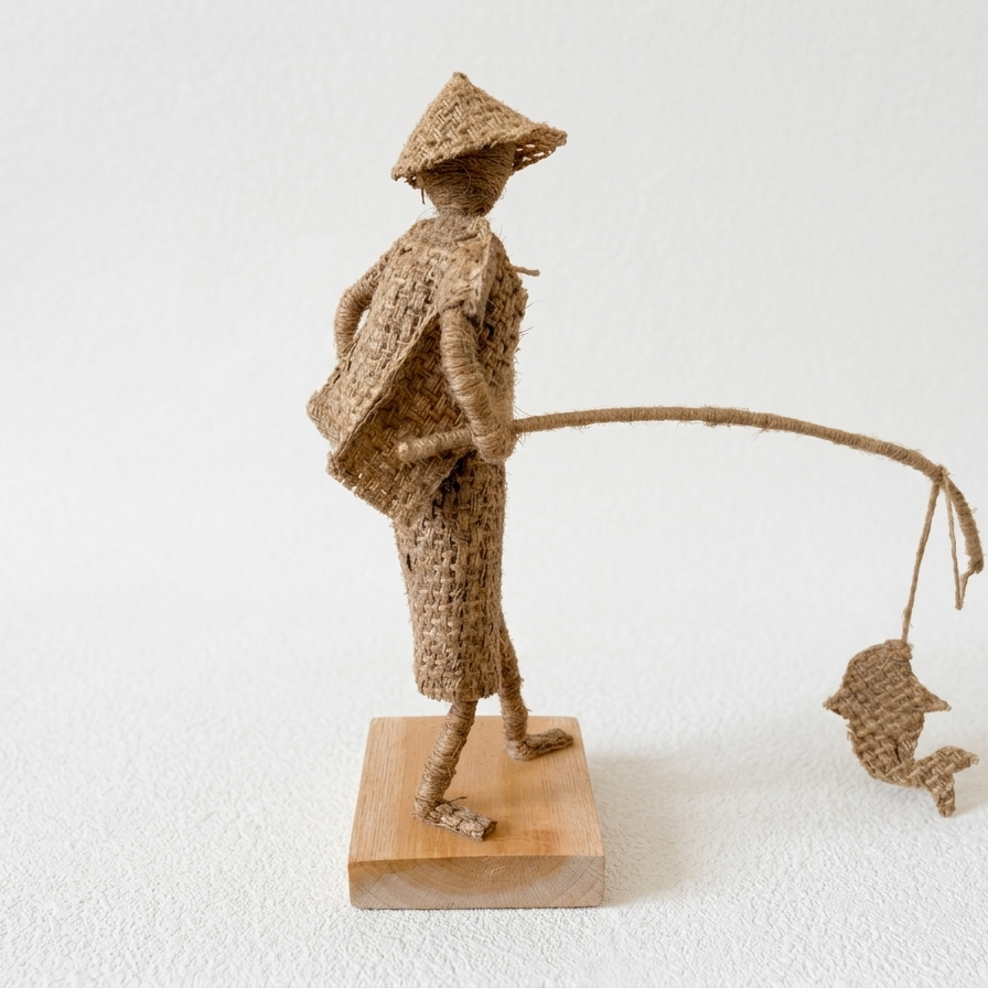 The Harvest Trio: Hand-Woven Jute Figurines