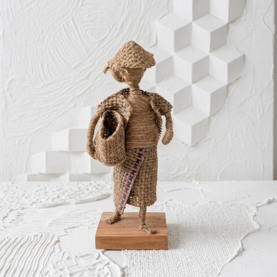 The Harvest Trio: Hand-Woven Jute Figurines