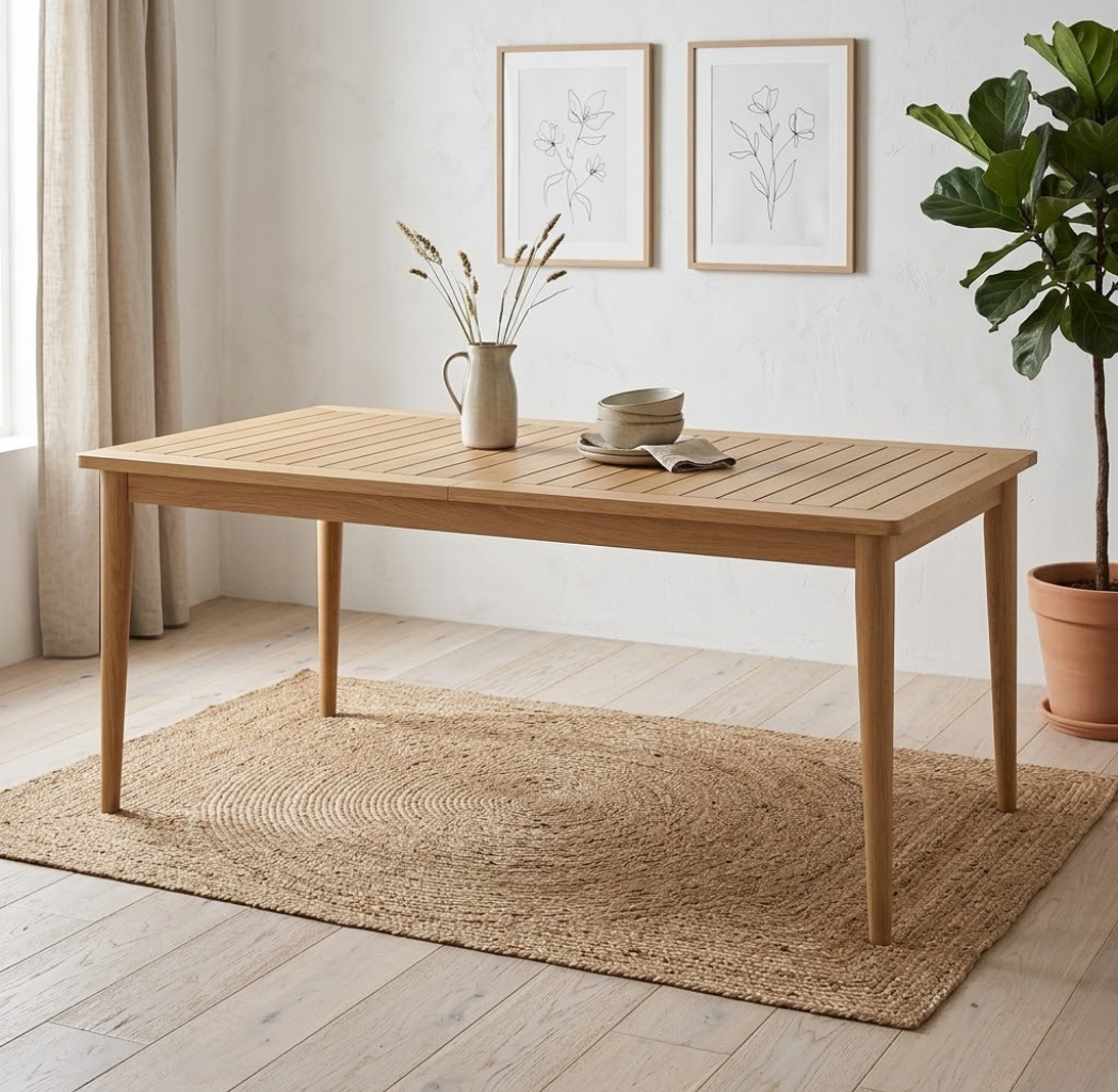 MINIMALIST TEAK DINING TABLE