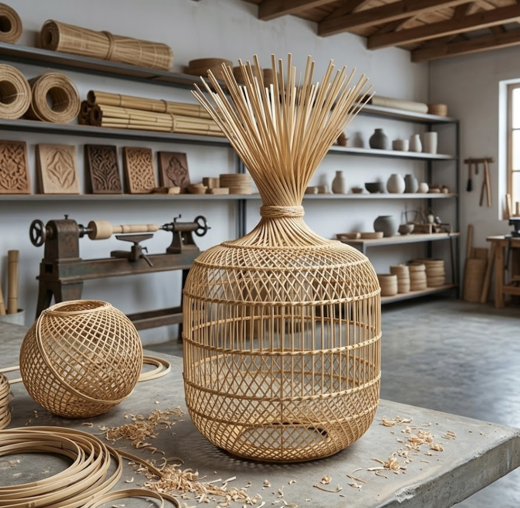 Natural rattan decor