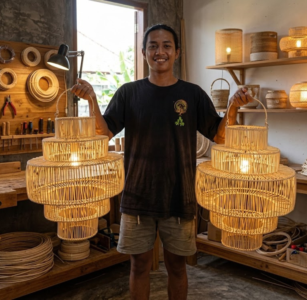 The lamps ampura rattan