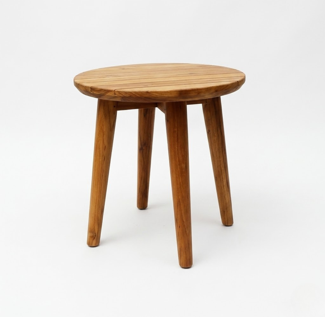 SLAT FULL TEAK ROUND CT – Ø40 × H40 cm