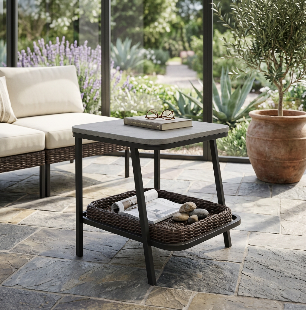 TWO LEVEL SIDE TABLE