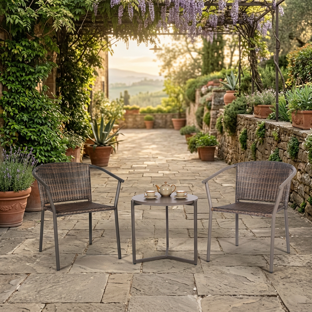 WILSON (RATTAN) BALCONY SET – 2 PERSON SETUP
