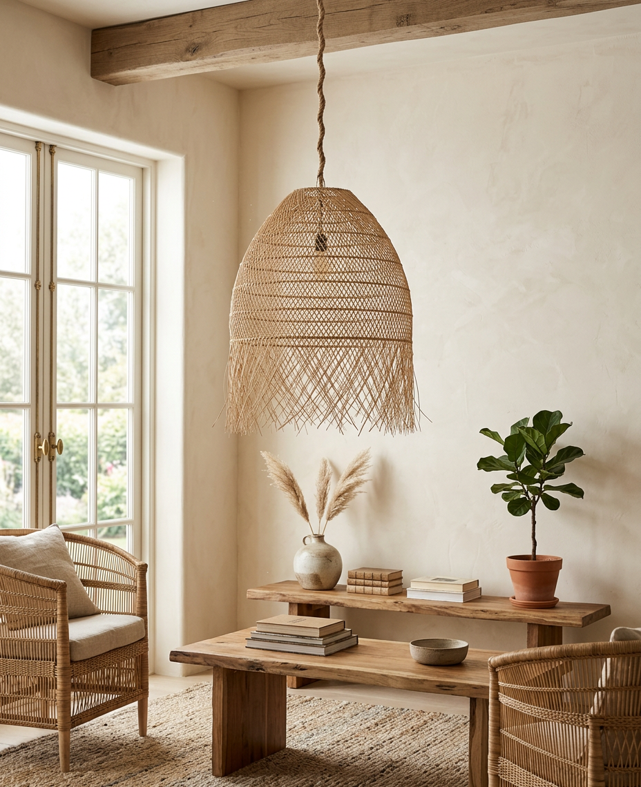 Natural rattan decor
