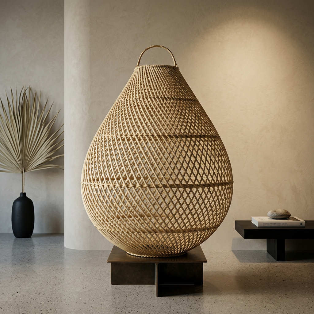 The lamps rattan model barked