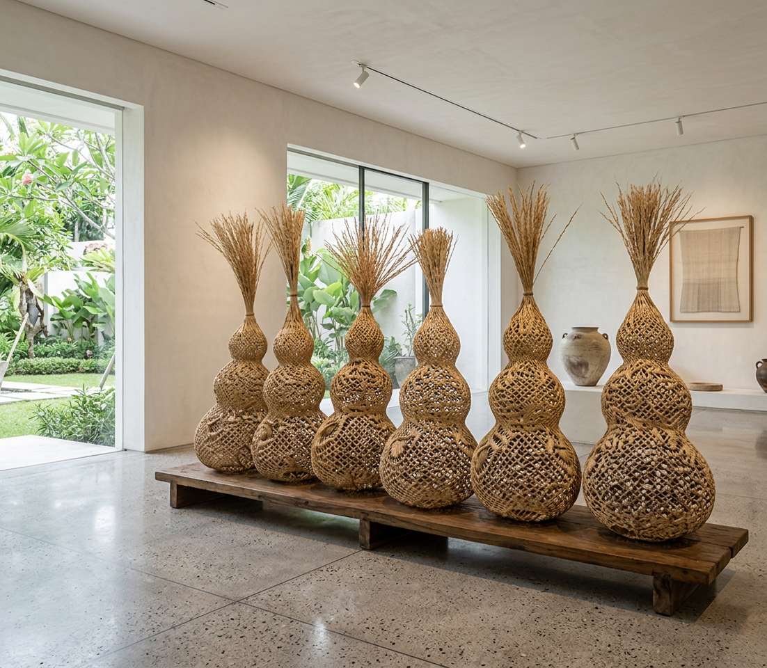 The trumpet lamp rattan