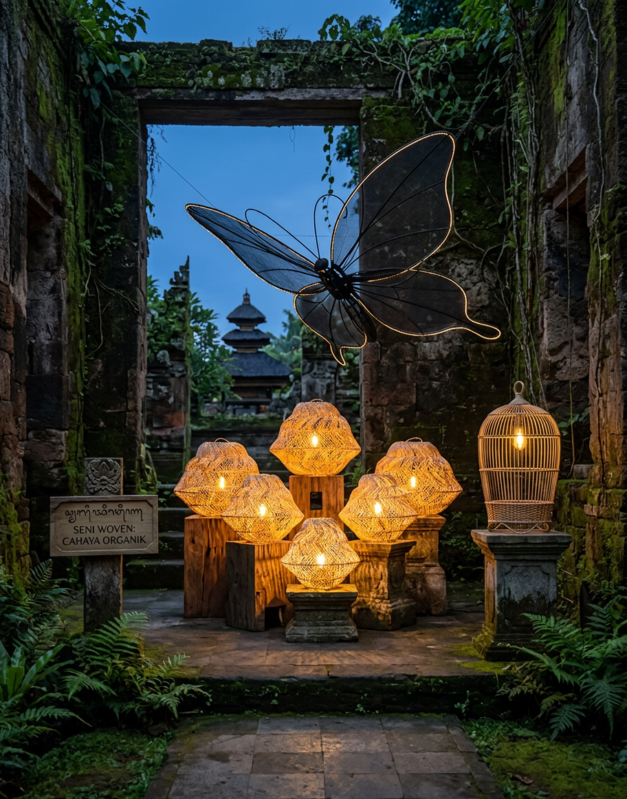 The lamp saturnus rattan