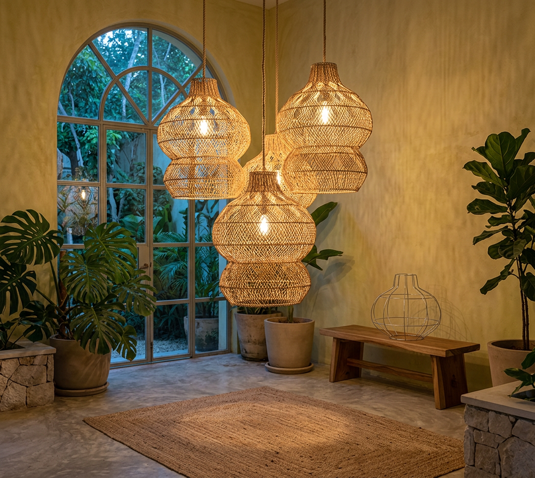 The lamp sorento motif rattan